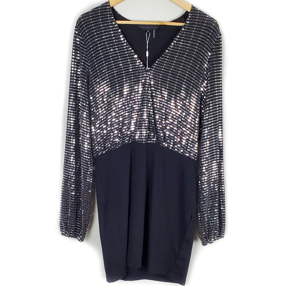 Endless Rose Black Sparkly Body Con Dress Size M